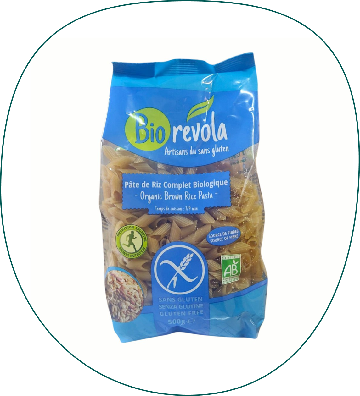 Mezze penne riz complet Bio